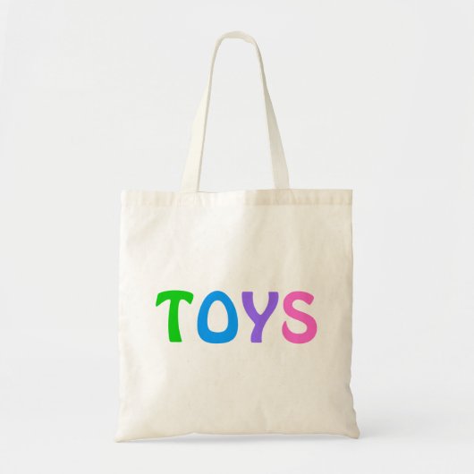 ~に関するカラフルレタリングの玩具 トートバッグ (正面)