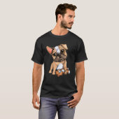 ぬいぐるみとパグの犬好きさん Tシャツ (正面フル)