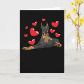 ぬいぐるみの入ったドバーマン カード (黄色い花)