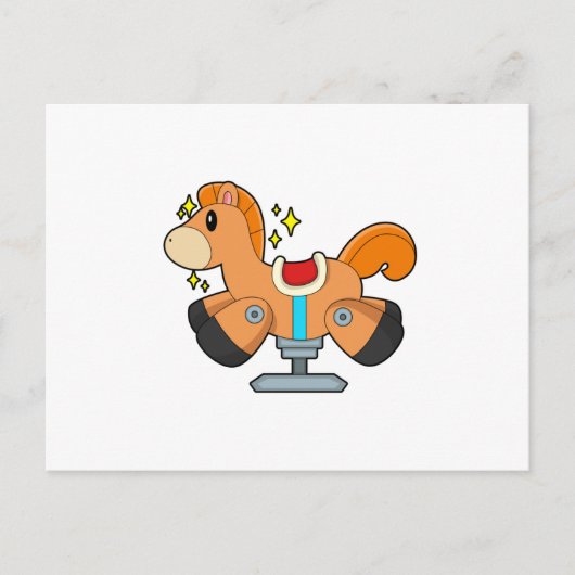 ぬいぐるみの馬 ポストカード (正面)