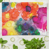 ぬいぐるみを見上げる キッチンタオル (折り畳み)