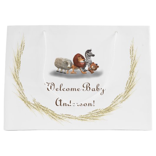 ぬいぐるみテーマの可愛い抱き枕 ラージペーパーバッグ (正面)