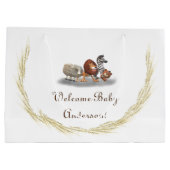 ぬいぐるみテーマの可愛い抱き枕 ラージペーパーバッグ (裏面)