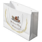 ぬいぐるみテーマの可愛い抱き枕 ラージペーパーバッグ (正面アングル)