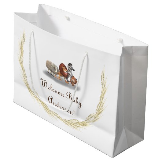 ぬいぐるみテーマの可愛い抱き枕 ラージペーパーバッグ (正面アングル)