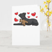 ぬいぐるみ付きパターデールテリア犬 カード (黄色い花)