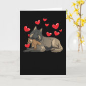 ぬいぐるみ付きベルギーの羊飼いテルヴュレン犬 カード (黄色い花)