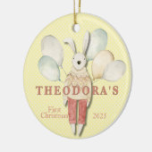 ぬいぐるみ動物うさぎベビー初 セラミックオーナメント (左)