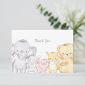 ぬいぐるみ動物の赤ちゃんシャワー散水 サンキューカード (スタンド正面)