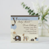 ぬいぐるみ動物ベビーシャワー招待状 招待状 (スタンド正面)