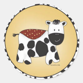 ぬいぐるみ獣牛シール ラウンドシール