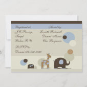 ぬいぐるみ男の赤ちゃんシャワー招待状 招待状 (裏面)