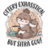 ぬいぐるみ表現かわいいナマケモノとベビー シール (正面)