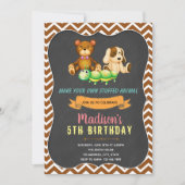 ぬいぐるみ誕生日パーティーの招待 招待状 (正面)