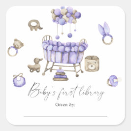 ぬいぐるみ モビール - 赤ちゃんの最初の図書館 スクエアシール