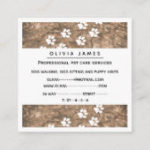 ぬかみの足跡プロフェッショナル犬のペットケアサービス スクエア名刺 (裏面)