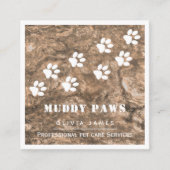 ぬかみの足跡プロフェッショナル犬のペットケアサービス スクエア名刺 (正面)