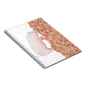 ぬかるみ色の動物おもしろいアートのかわいいピンクの豚 ノートブック (右側)