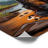 ぬかるんだ足、幸せなハート：ブーツウォールアートのヨークシャーテリア ポスター (角)