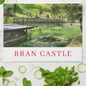 ぬか城ビュー茶タオル キッチンタオル (折り畳み)