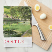 ぬか城ビュー茶タオル キッチンタオル (四つ折り)