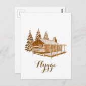 ぬくぬくとしたログキャビン - ヒュッゲ またはあなた自身のテキスト ポストカード (正面/裏面)