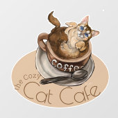 ぬくぬく猫カフェ コーヒー猫 ウィンドウサイン (シート)