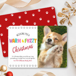 ぬくもりあふれるペットのクリスマスフォトとタイポグラフィ シーズンカード