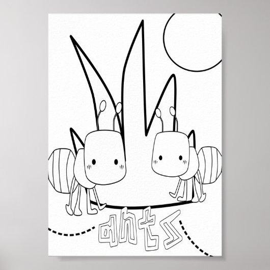 ぬりえアリかわいい ポスター (正面)