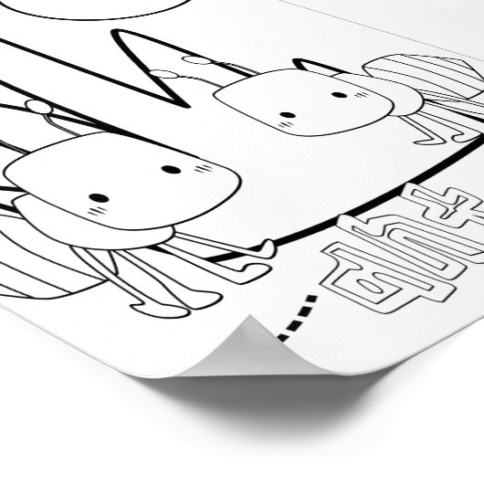 ぬりえアリかわいい ポスター (角)