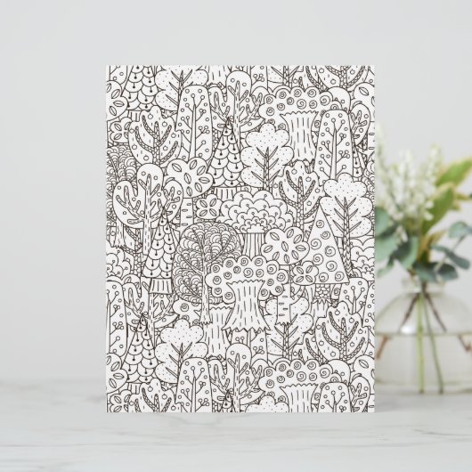 ぬりえページ森の木のスクラップブック紙 (スタンド正面)