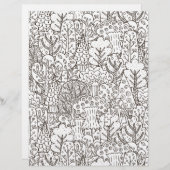 ぬりえページ森の木のスクラップブック紙 (正面/裏面)