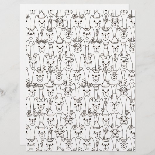 ぬりえページ猫ピエロくず本紙 (正面/裏面)