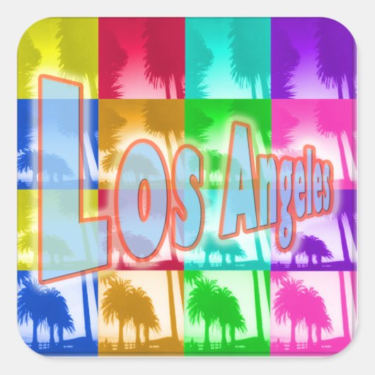 「ぬりえロサンゼルス1」ステッカー スクエアシール (正面)