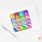 「ぬりえロサンゼルス1」ステッカー スクエアシール (封筒)