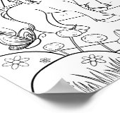 ぬりえ可愛いユニコーンの子ども ポスター (角)