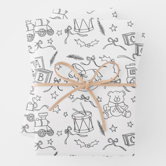 ぬりえ本クラシッククリスマストイランド ラッピングペーパーシート (インサイチュ)