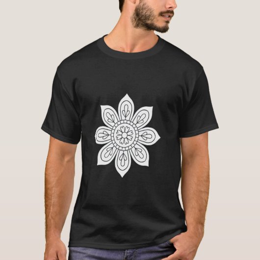 ぬりえ 花 Tシャツ (正面)