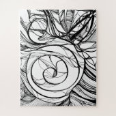 ぬり絵ができるパズル　白黒の手描きアート ジグソーパズル (縦)