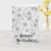 ぬり絵帳のスタイル カード (黄色い花)