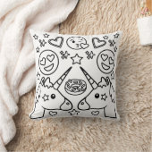 ぬり絵帳のユニコーンのEmojiの枕 クッション (ブランケット)