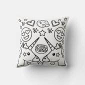 ぬり絵帳のユニコーンのEmojiの枕 クッション (裏面)