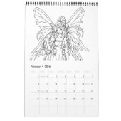 ぬり絵帳 カレンダー (2月 2026)