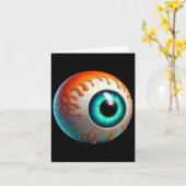 ぬるぬるとした人間の目の不気味なハロウィンおもしろいの怠惰なホール カード (黄色い花)