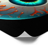 ぬるぬるとした人間の目の不気味なハロウィンおもしろいの怠惰なホール ポスター (角)