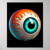ぬるぬるとした人間の目の不気味なハロウィンおもしろいの怠惰なホール ポスター (正面)
