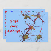 ぬれたよ！ 誕生日の招待状をペイントしよう 招待状 (正面/裏面)