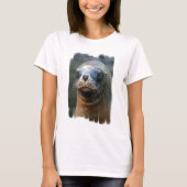 ぬれたシールの女性はTシャツに合いました Tシャツ (正面)