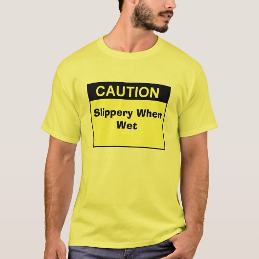 ぬれた場合滑り易いsign_caution_blk_lg tシャツ (正面)