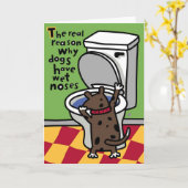 ぬれた小犬の鼻 カード (黄色い花)